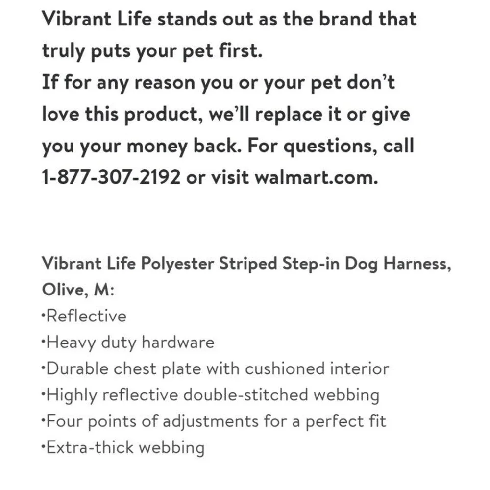 M medium vibrant life dog puppy premium panel step in harness reflective